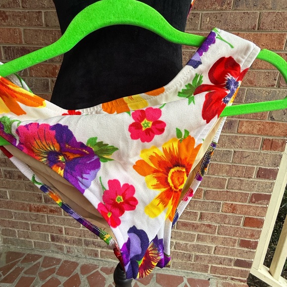 Floral vintage 80s Illusions by Cole Bikini Set. - Picture 2 of 9